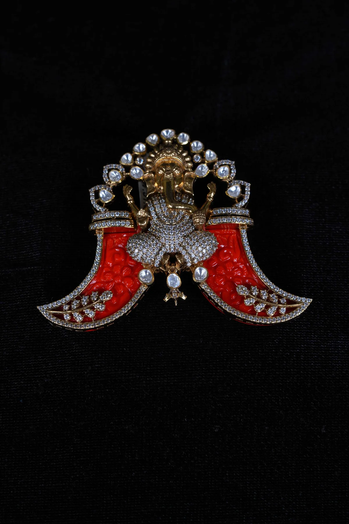 choral Ganesha Tiger Claw (Puligoru) Pendant
