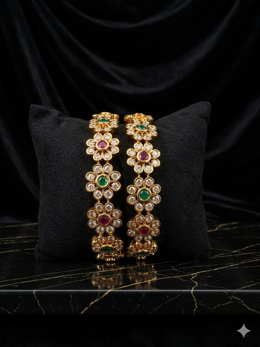 Gold Plated Stone Bangles