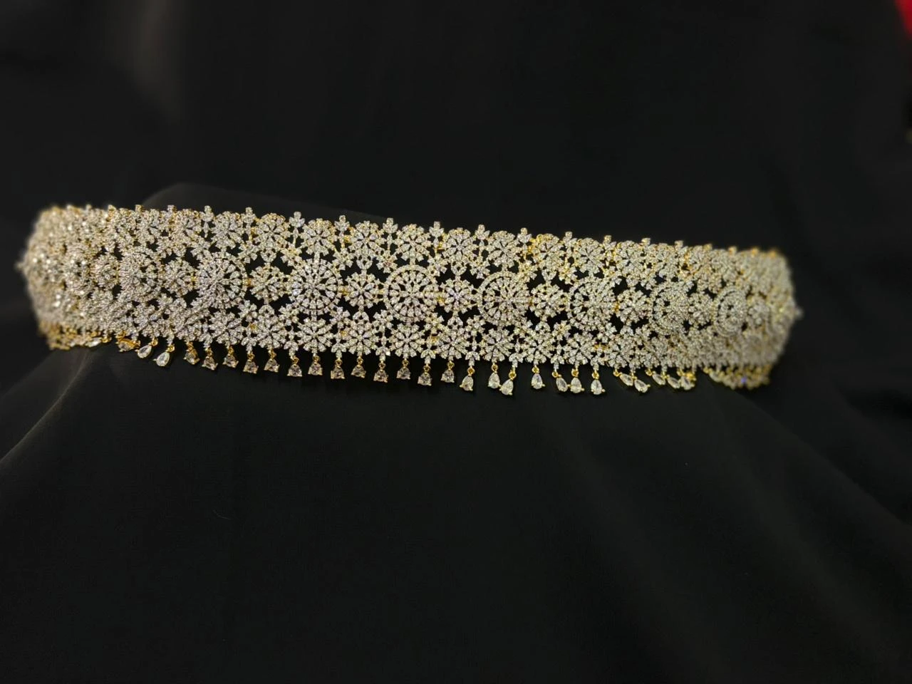 Premium Quality Stones with Diamond Replica Hip Belt