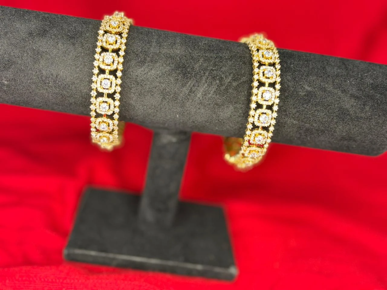 Elegant Stone-Studded Bangle Set