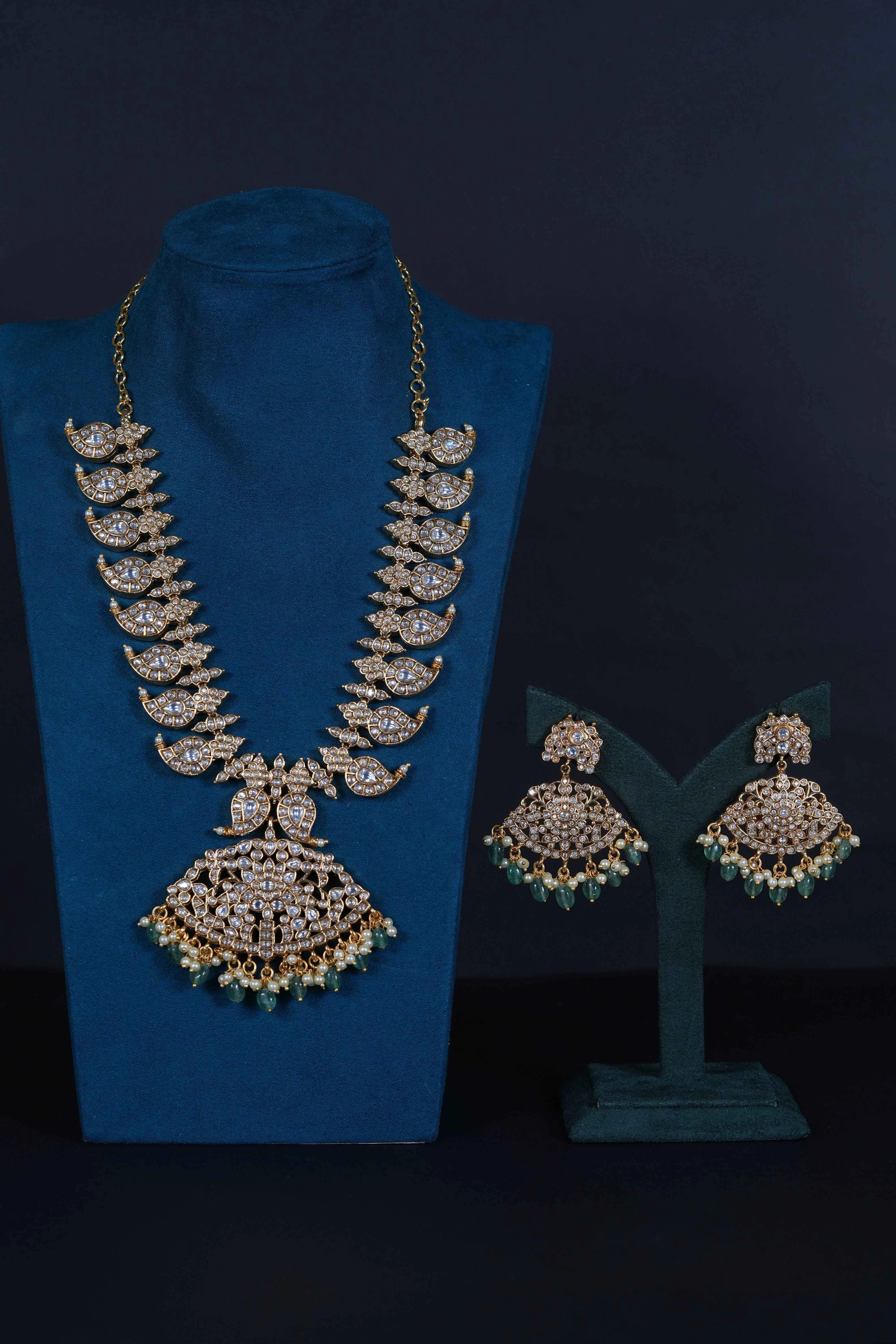 Jadau Kundan Mango 2-in-1 Necklace with Convertible Earrings