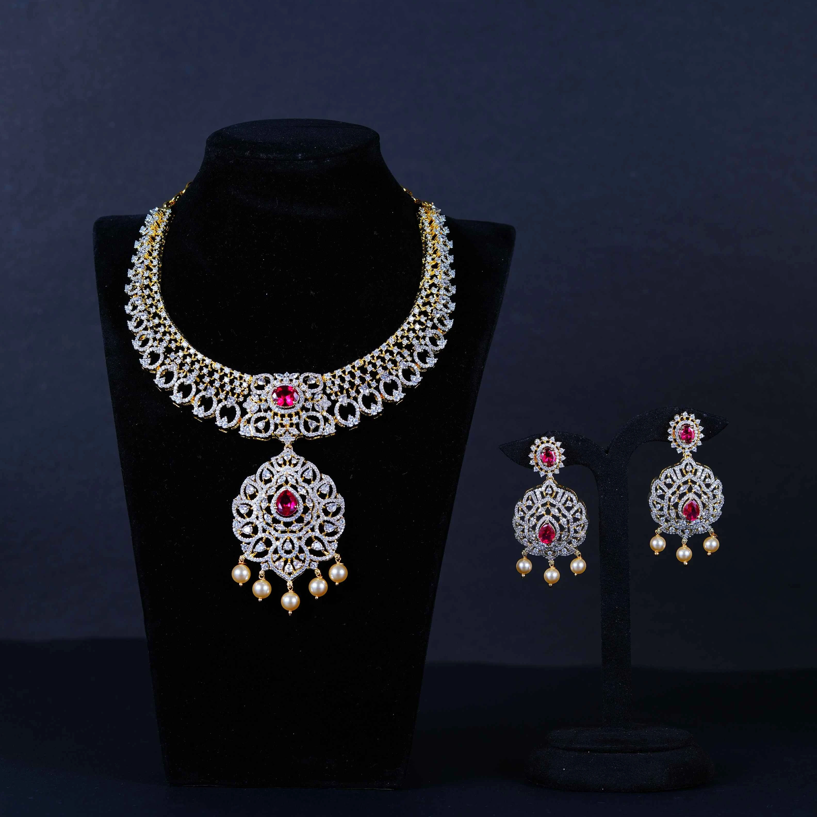 “Victorian Ruby Drop Choker Necklace”