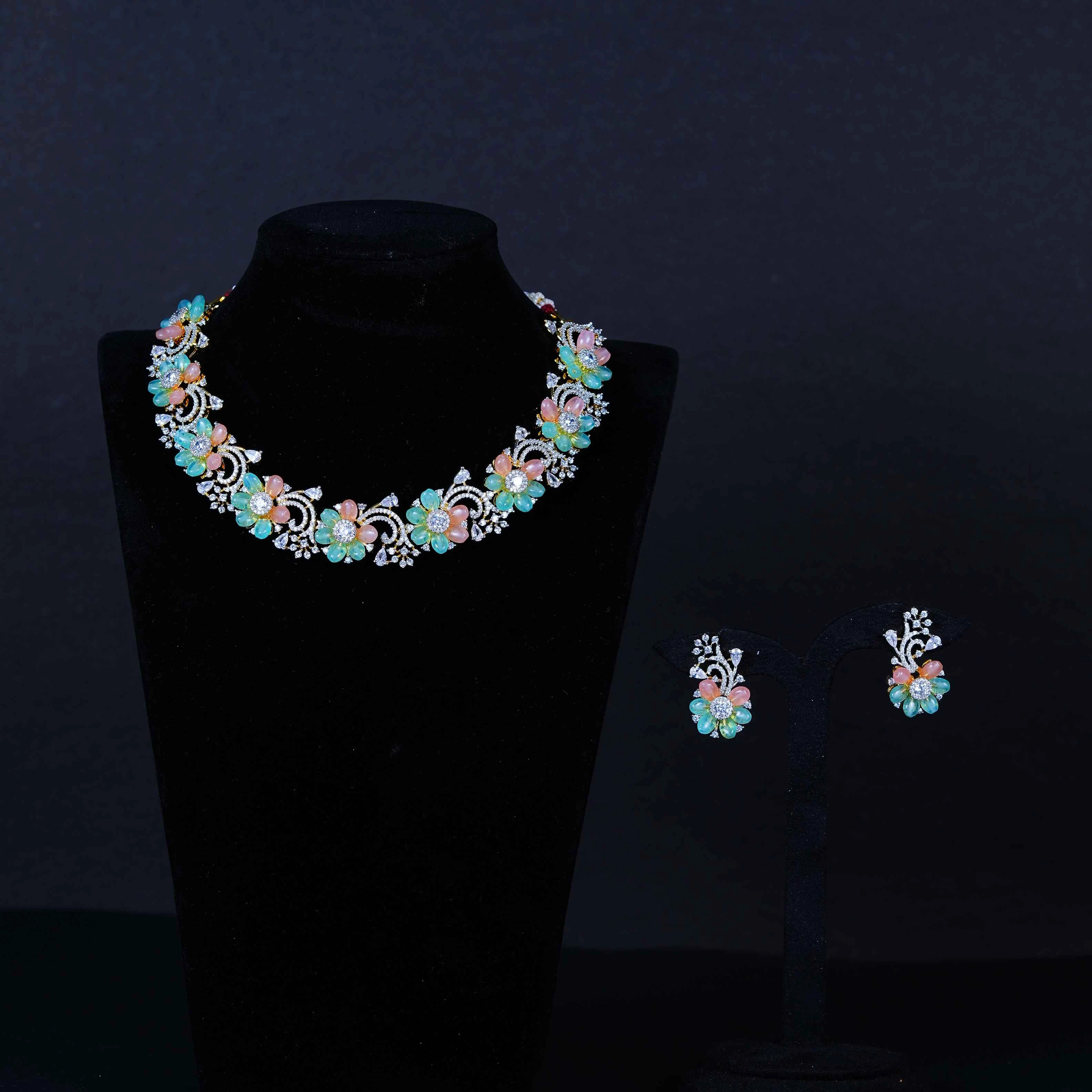 “Pastel Bloom Designer Necklace”