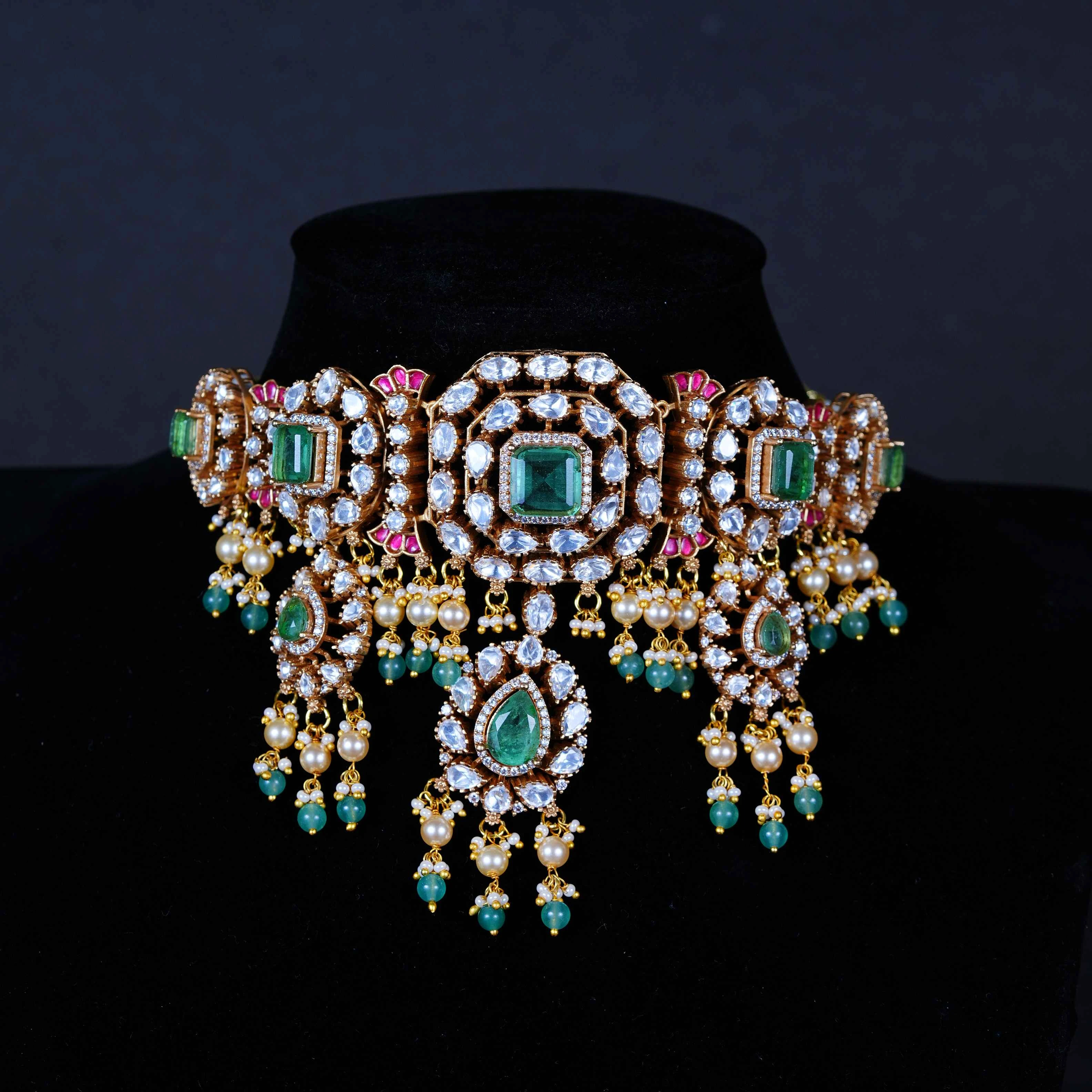 “Heritage Polki Emerald Bridal Choker”