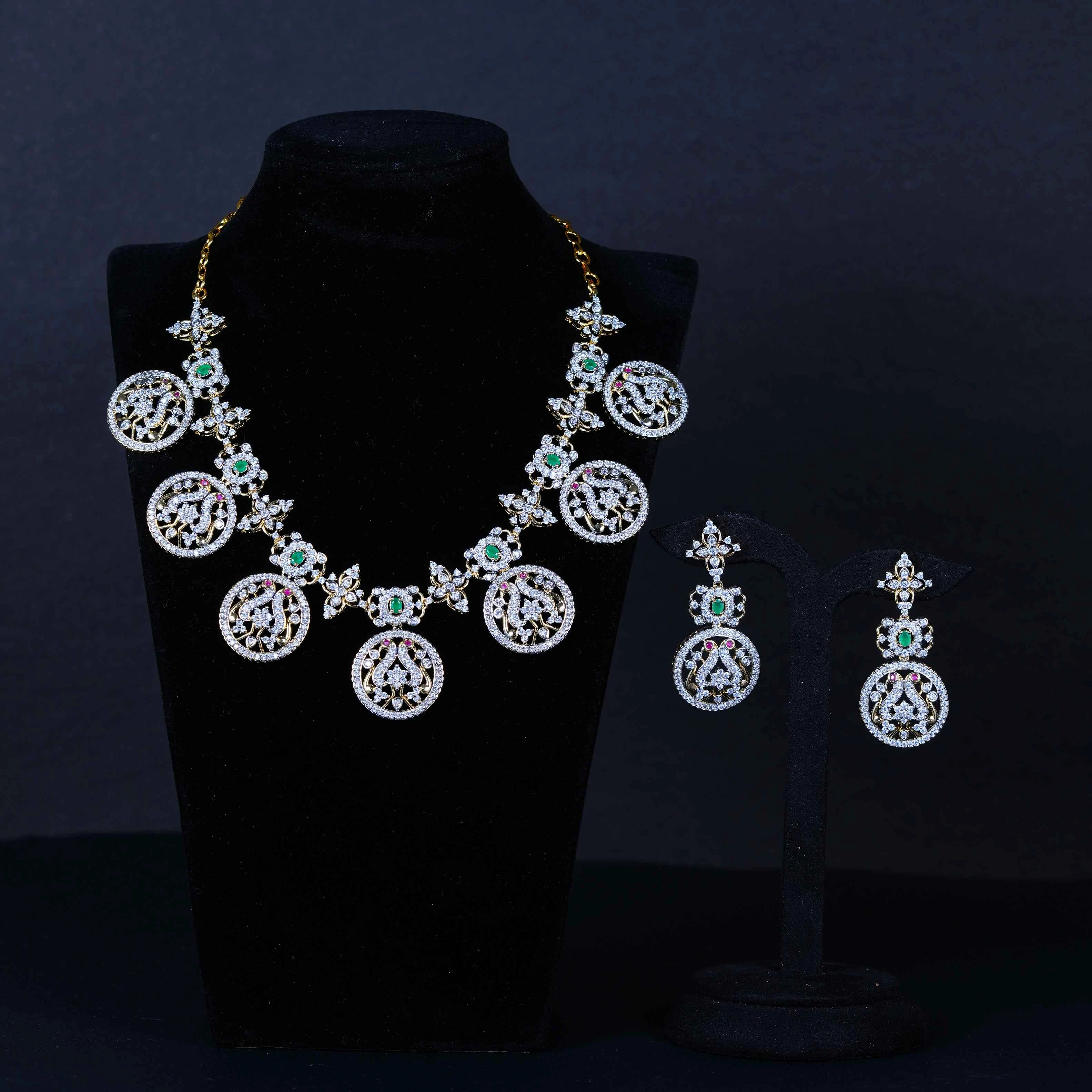 “Emerald Lace Elegance Necklace”