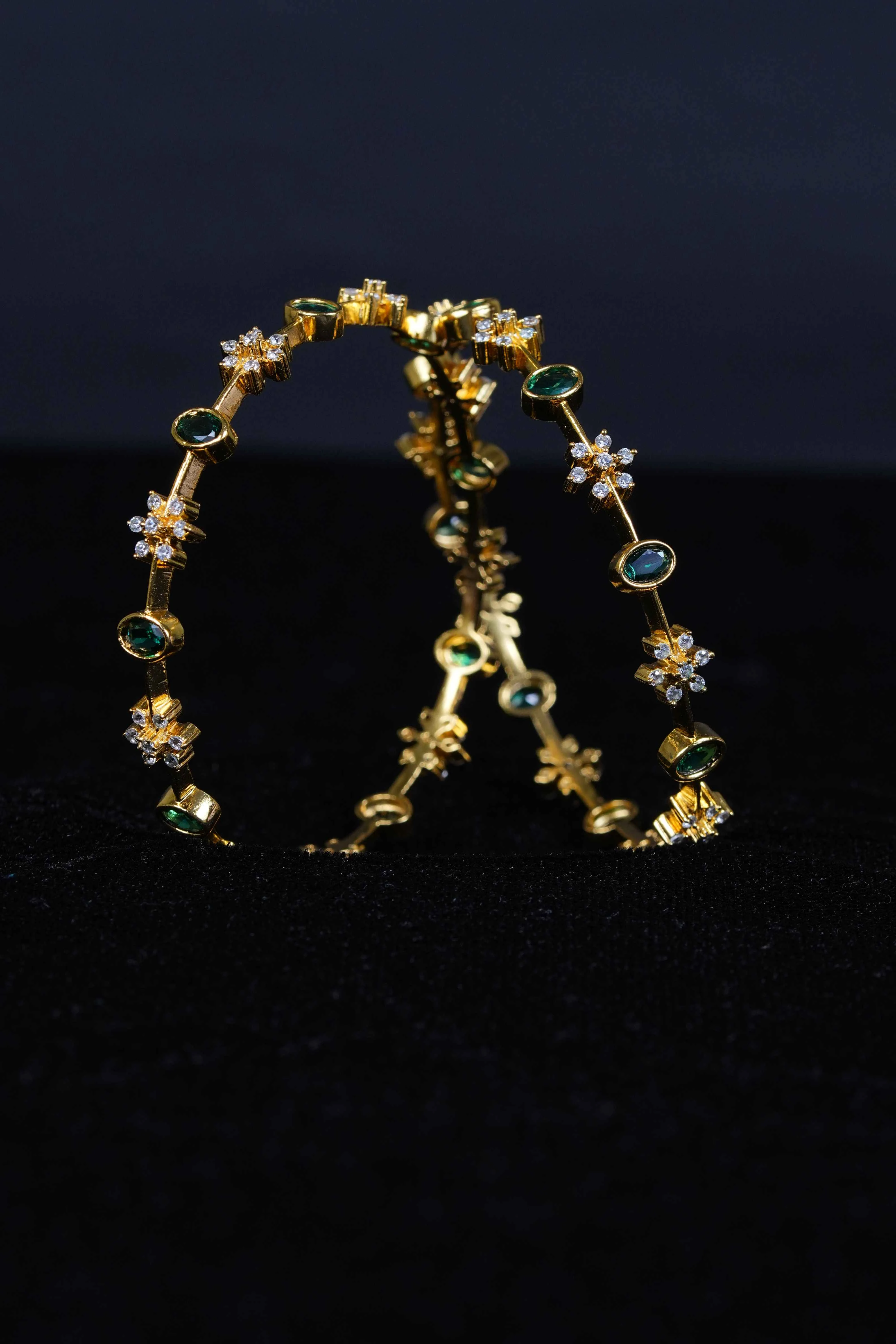 92.5 silver emrald bangles