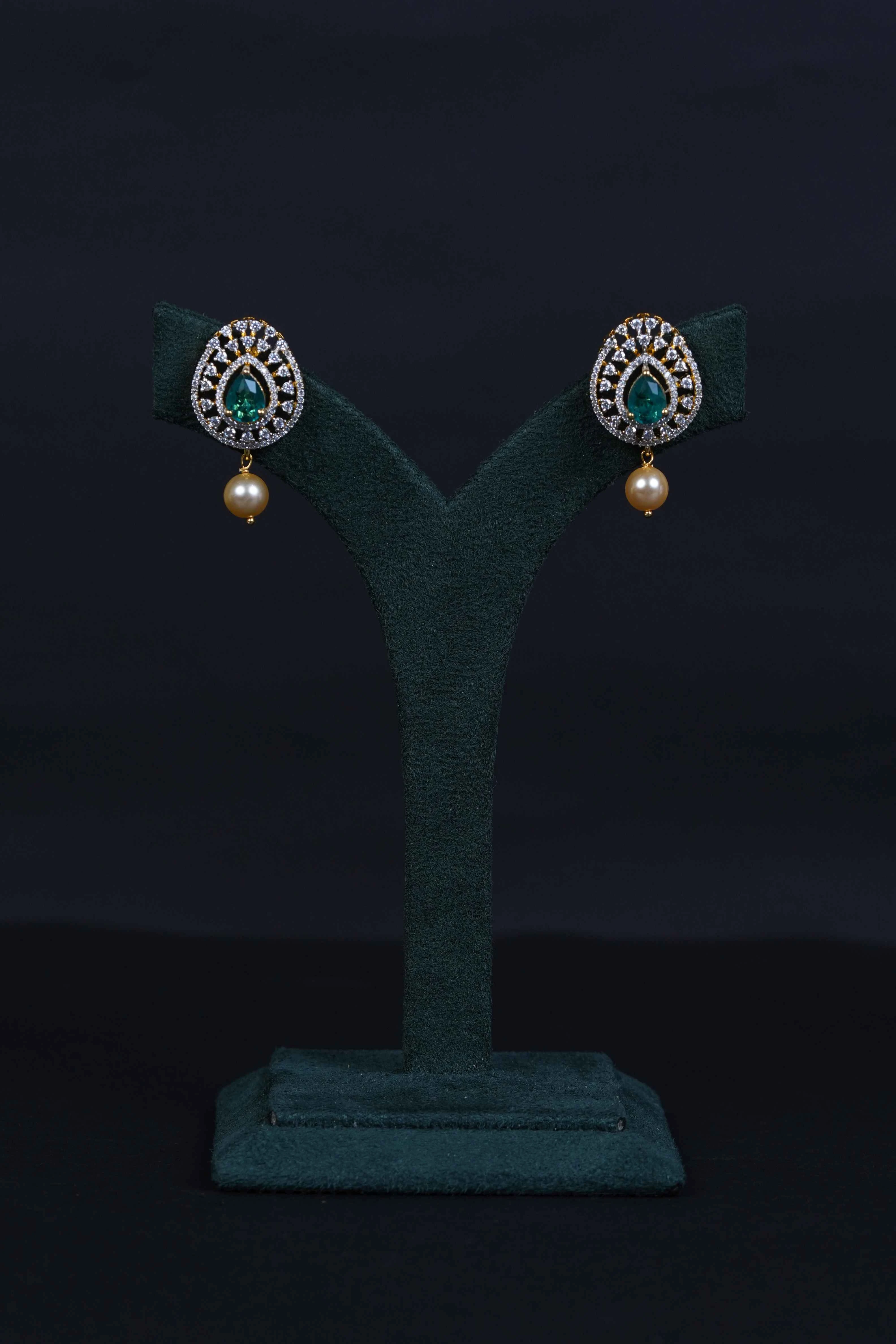 diamond replica emarald earings