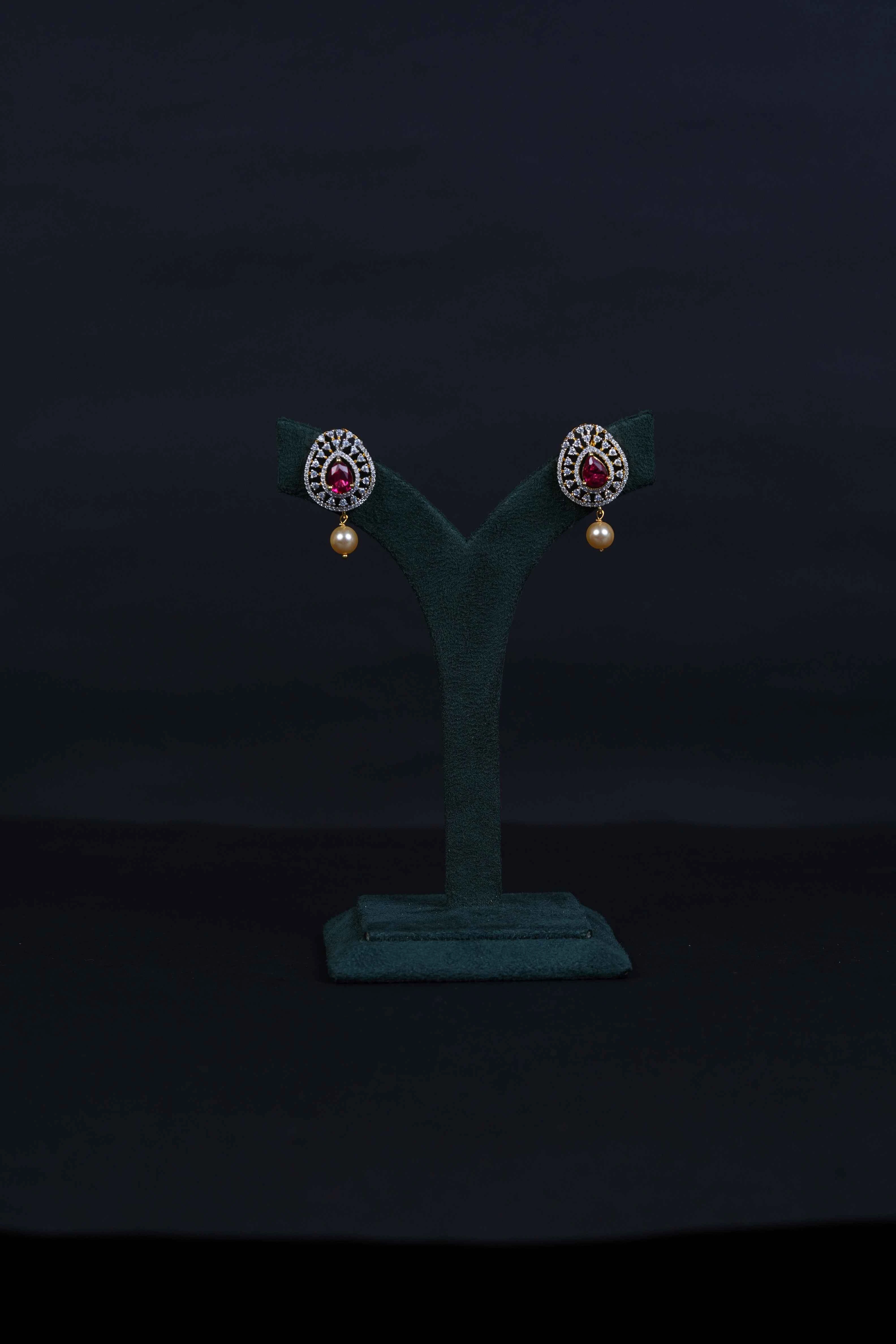 diamond replica ruby earings