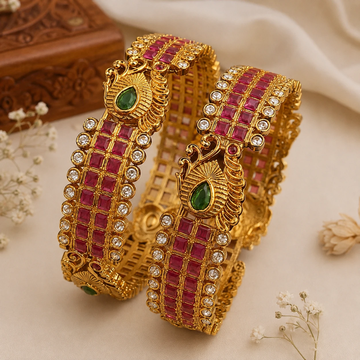 Premium Quality Ruby Bangles 2.4