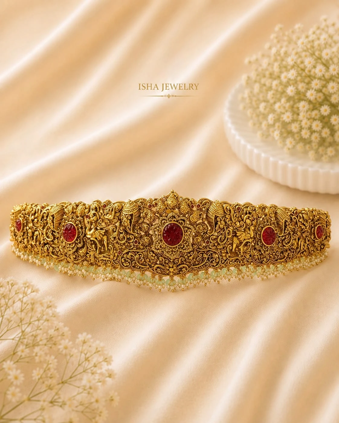 3D Design Nakshi Hip Belt – 24K Gold Plated