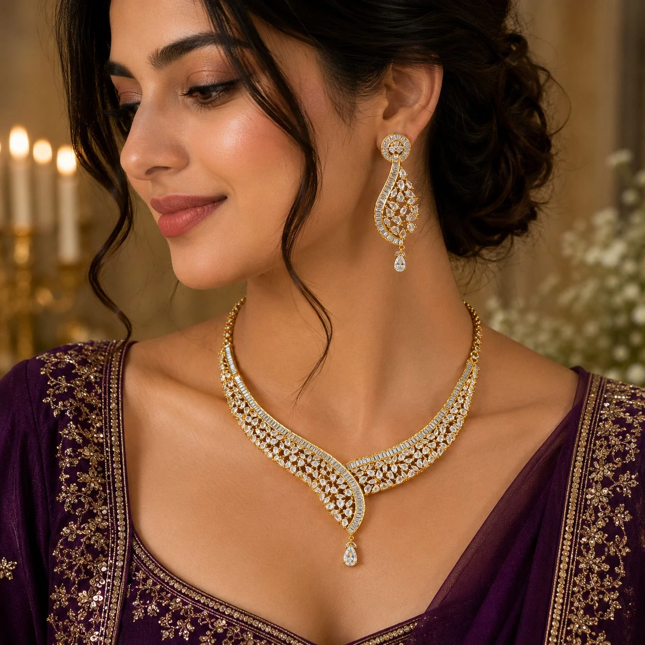 Elegant Diamond Replica Necklace
